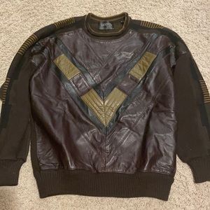 Saxony Leather Front Sweater